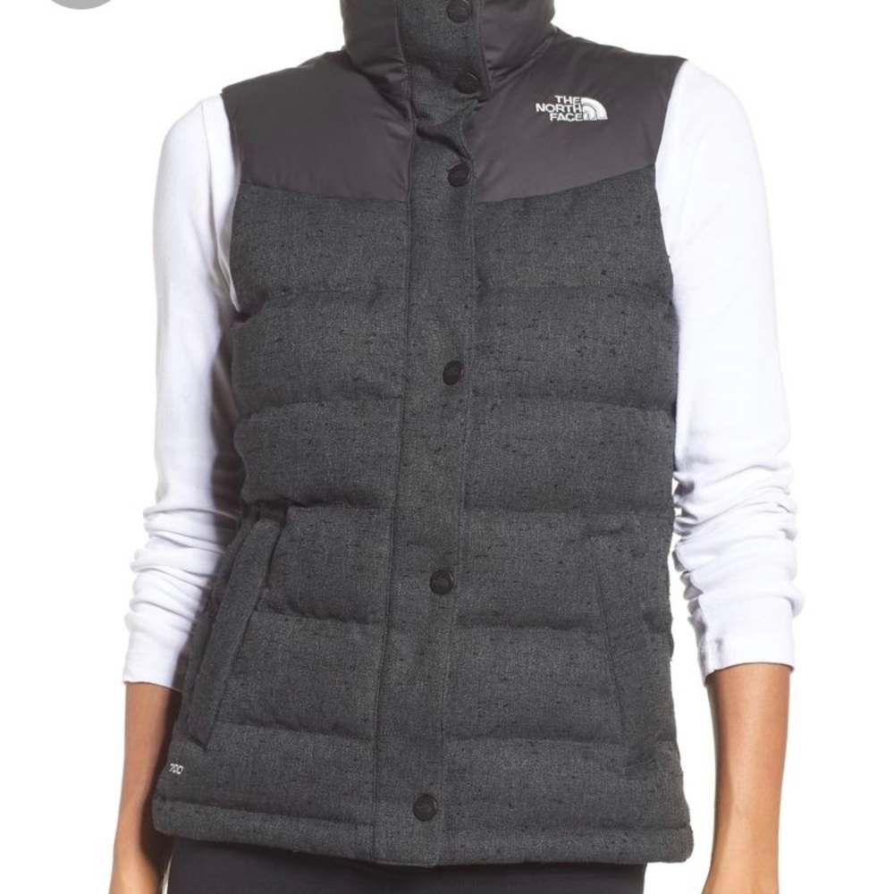 The North Face Tweed Down Vest - Small (Charcoal)
